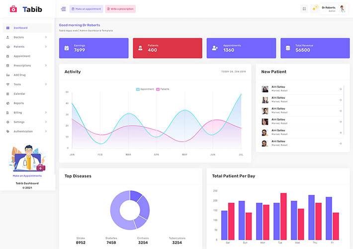 醫院患者管理系統醫院患者OA管理系統HTML5網頁模板