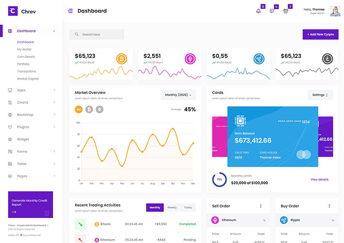 區塊鏈管理服務系統設計多功能管理系統ui模板