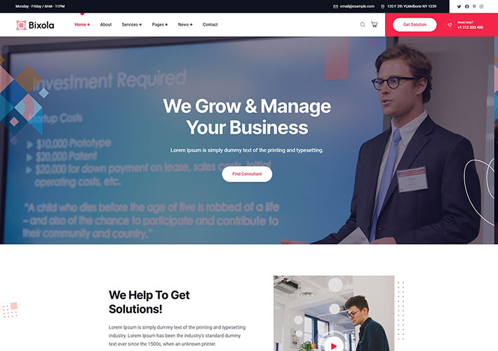 商業財務顧問創業公司網站HTML5網頁模板