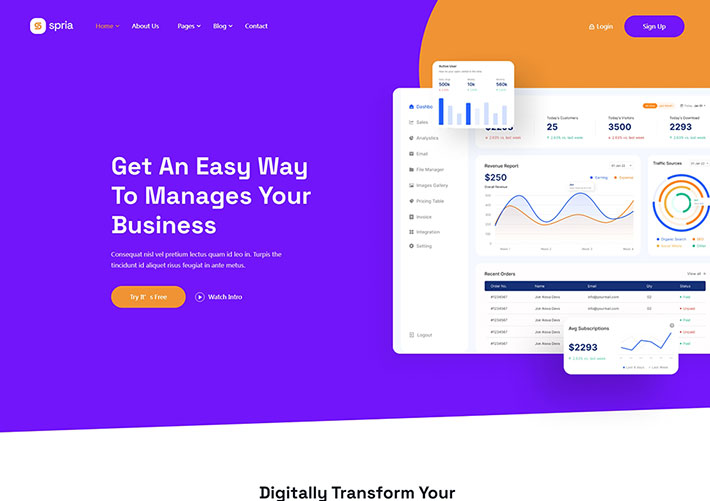 數字營銷SaaS軟件應用程序網站模板設計HTML源碼
