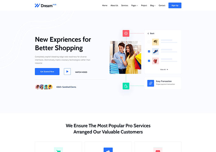 響應式HTML5購物體驗商城宣傳網站網頁源碼模板