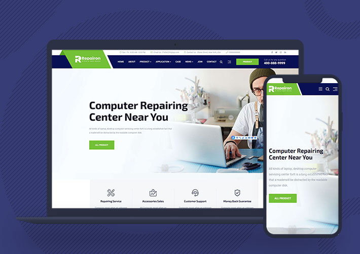 響應式外貿銷售英文企業通用網站模板自適應手機端