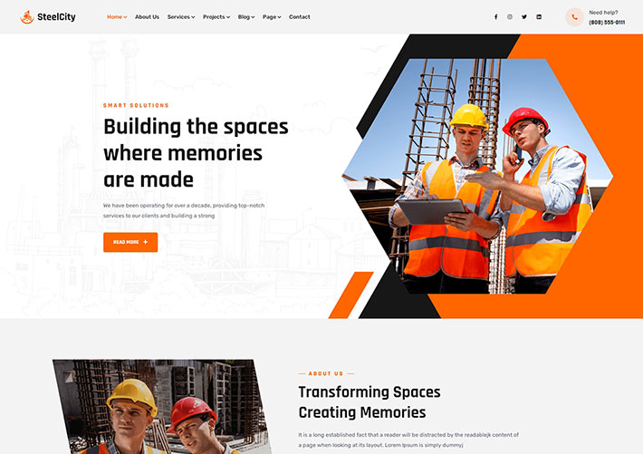 建筑工程房屋建造集團網站網頁HTML靜態網頁模板