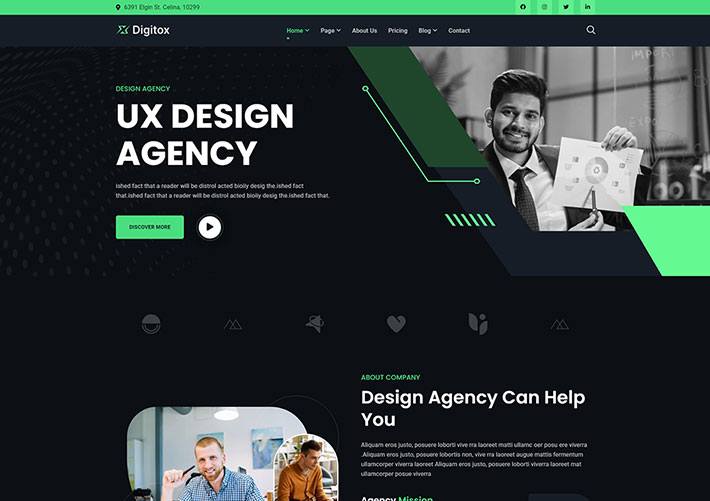 響應式數字代理企業網站HTML網頁靜態源碼模板