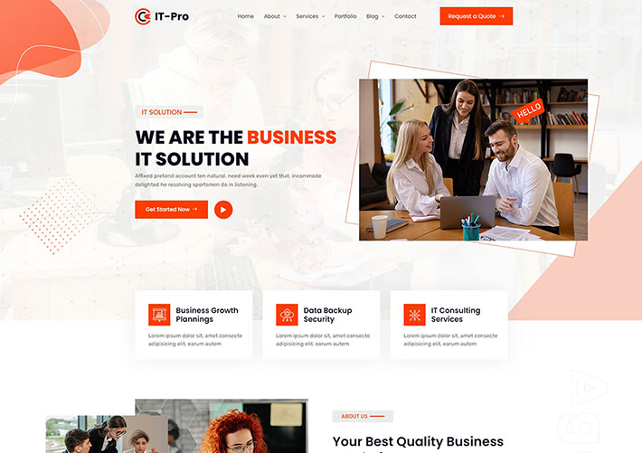 IT解決方案服務公司網站網頁HTML源碼模板下載
