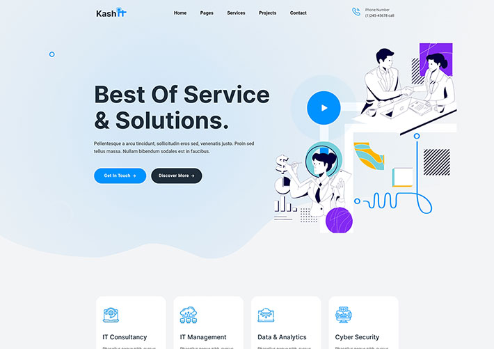 響應式網絡技術IT解決方案營銷企業網站網頁HTML模板