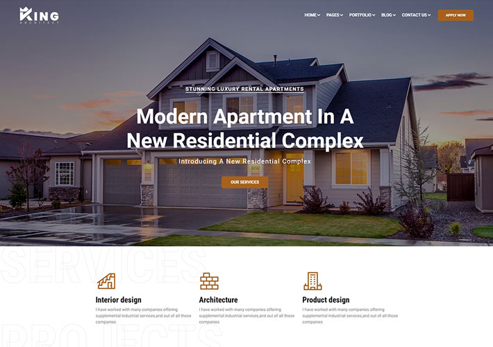 響應式大氣HTML5室內裝飾設計裝修業務企業網站網頁模板