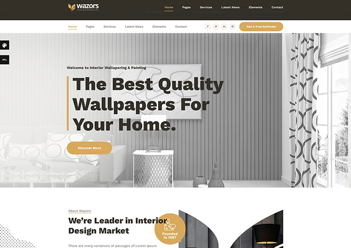 響應式繪畫墻繪藝術服務墻紙展示企業網站HTML網頁模板