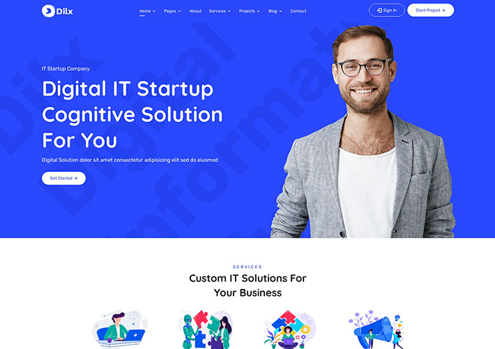 互聯網IT技術SEO營銷服務企業網站HTML5網頁模板