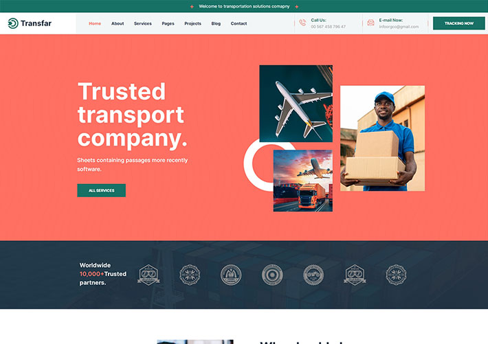 響應式搬家倉庫公司貨物運輸企業網站網頁HTML模板