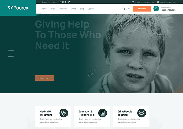 響應式非營利組織慈善組織機構企業網頁網站HTML模板