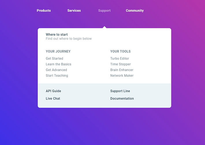 漸變CSS3平滑過渡網站HTML導航欄代碼