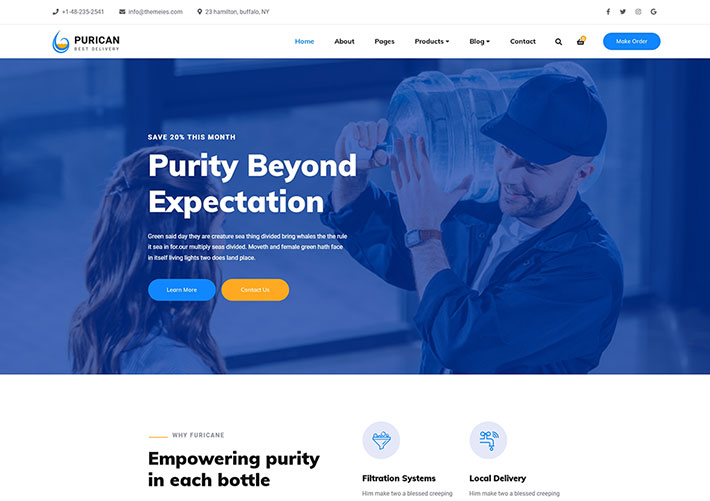 響應式礦泉水公司網站官網前端源碼HTML5網頁模板