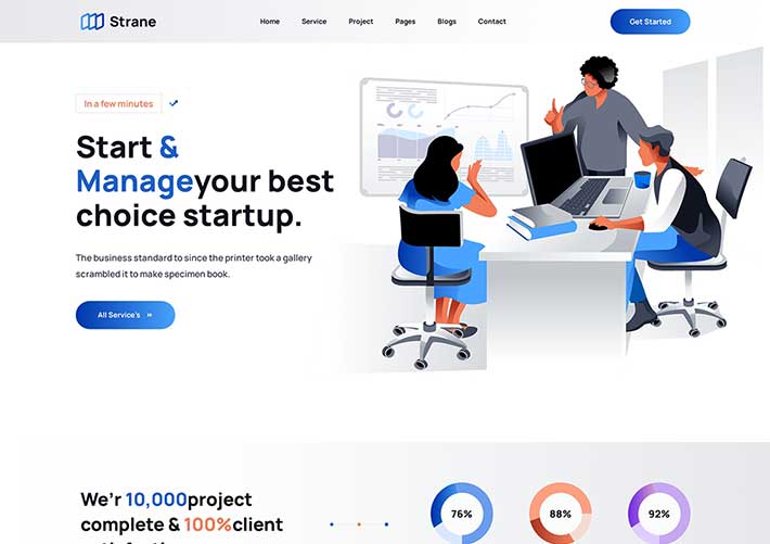 創業公司網站設計服務html5企業網站源碼自適應模板