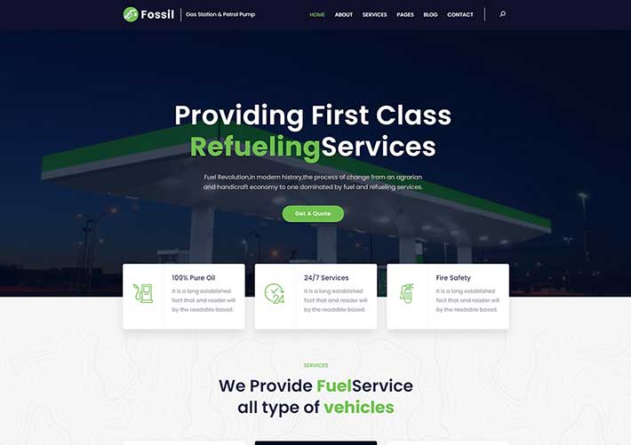 加油站網站模板設計加油站bootstrap網頁設計源碼模板