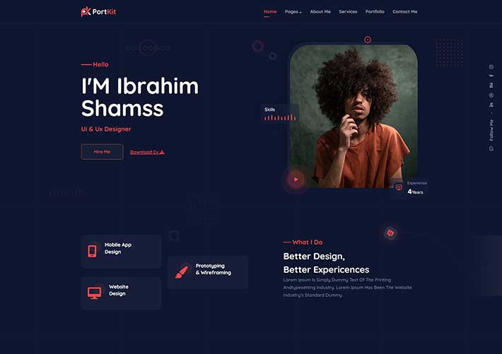 響應式個人主頁個人簡介網站網頁設計代碼模板