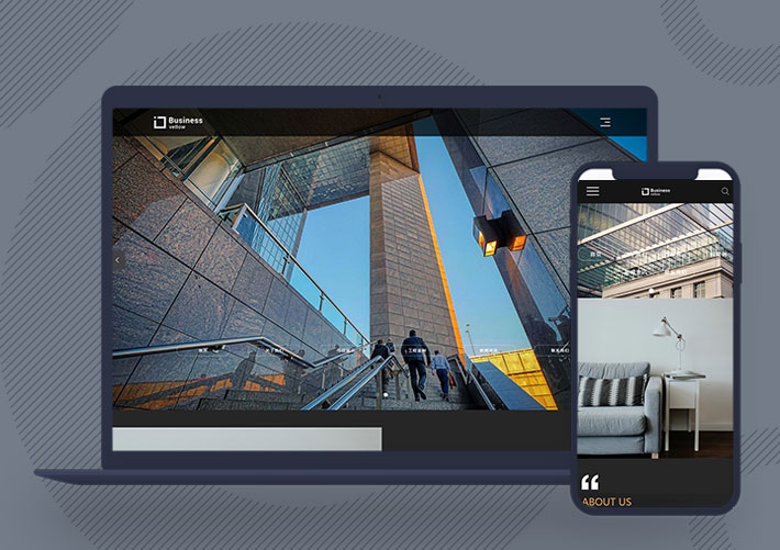 全屏滾動建筑裝修施工裝潢公司cms網站模板自適應手機版