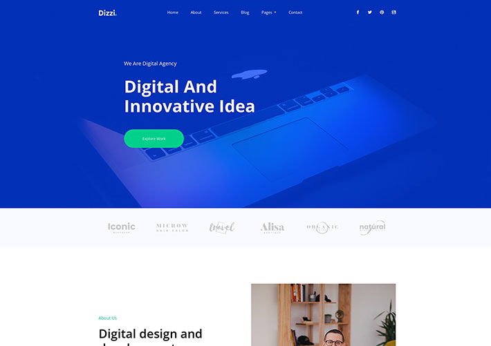 自適應數字媒體藝術網頁設計科技企業網站模板下載