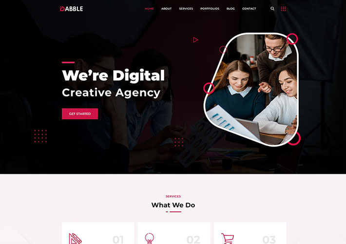 互聯網科技數字信息公司展示HTML響應式網頁模板源碼
