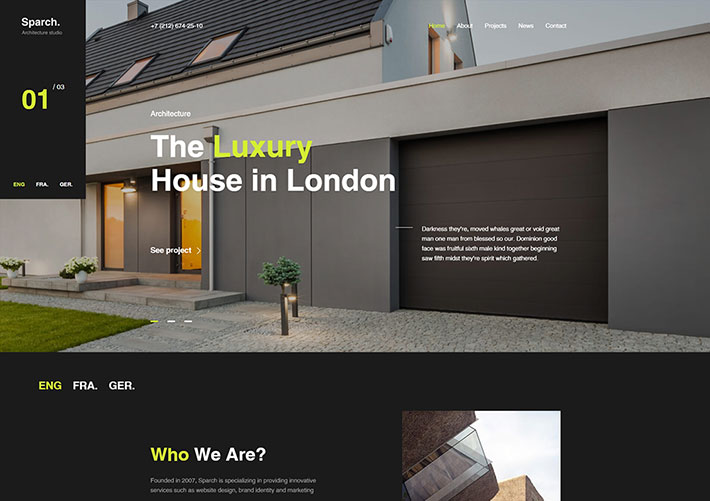 響應式創意建筑設計工程企業網站HTML網頁代碼模板