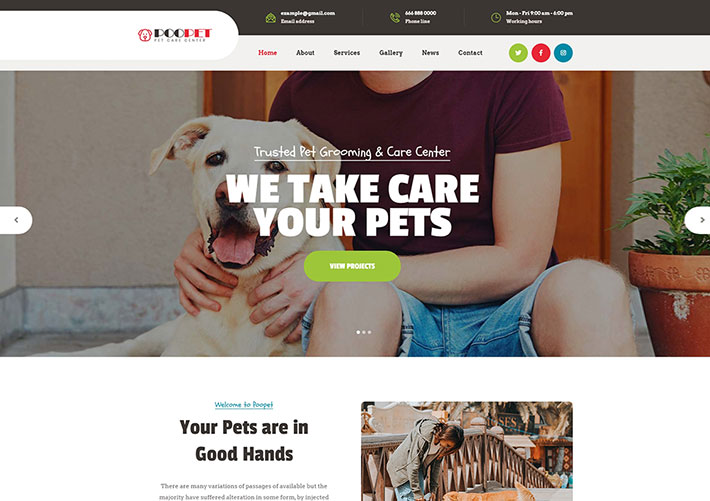 響應式獸醫診所寵物美容醫院主頁html網頁模板