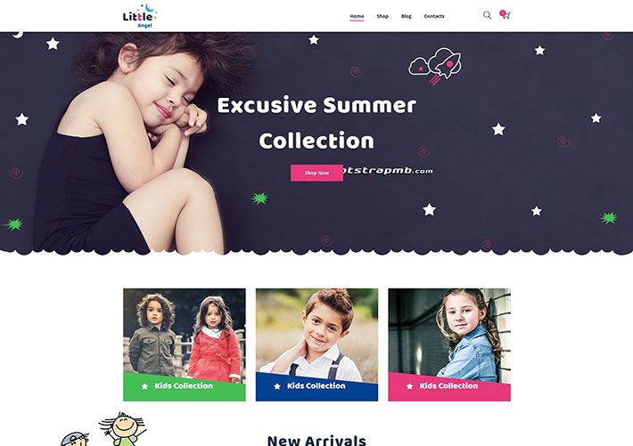 響應式Bootstrap卡通兒童用品童裝商城網站網頁HTML模板