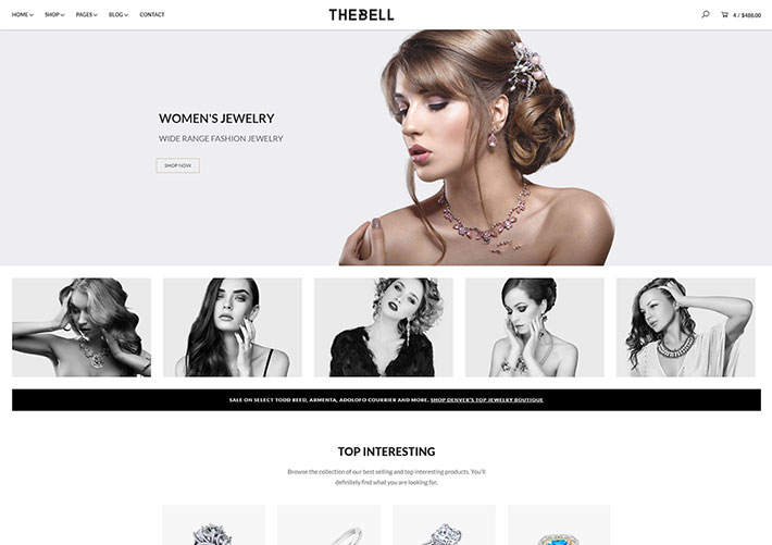 響應式bootstrap女性珠寶鉆石首飾商城網站網頁模板