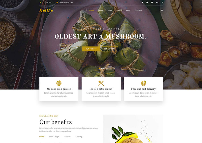 HTML在線餐飲美食外賣預訂bootstrap網站網頁模板