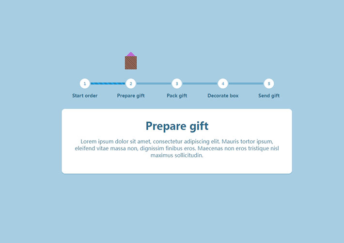 純css3商品訂單步驟流程網頁HTML代碼素材
