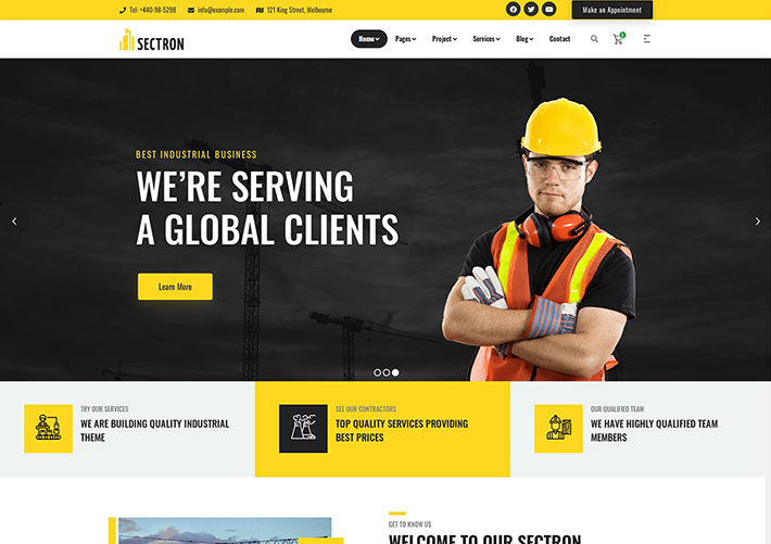 響應式HTML5建筑工程集團企業網站網頁源碼模板