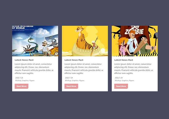 基于owl-carousel左右滑動卡片網頁代碼素材