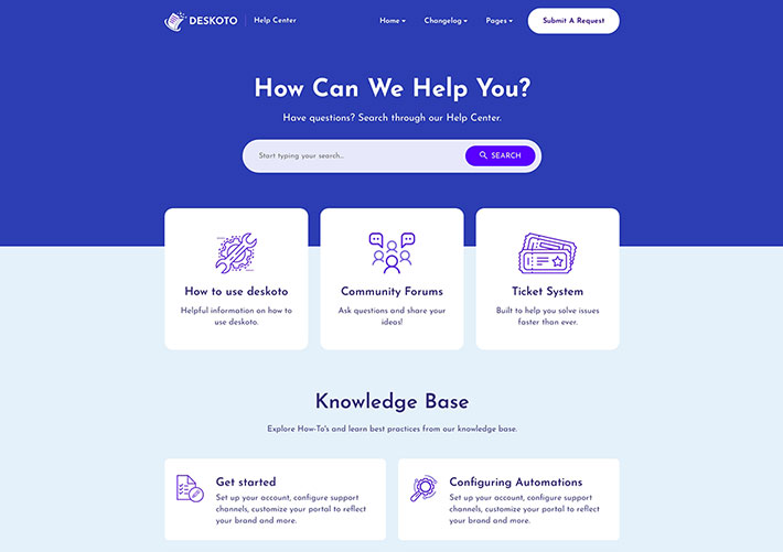 響應式企業知識庫網站幫助中心網頁HTML源碼模板