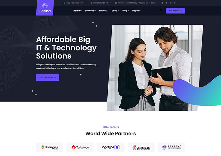 時尚互聯網網頁設計時尚企業網站HTML源碼模板下載