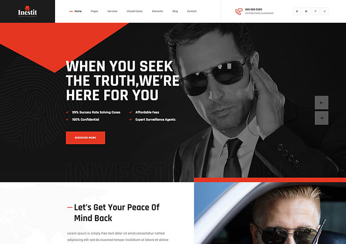 響應式安全顧問網頁設計保安公司網站HTML源碼模板