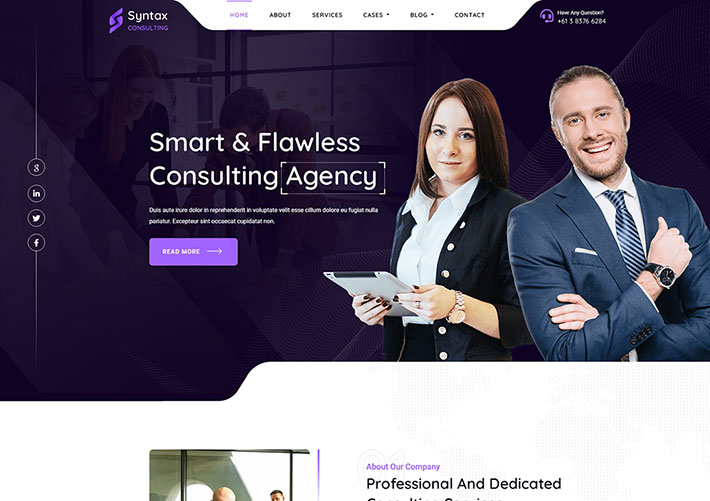 響應式金融咨詢商業顧問服務公司網站網頁HTML源碼