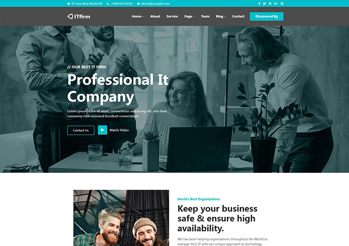 響應式IT解決方案服務公司宣傳官網網站html網頁模板
