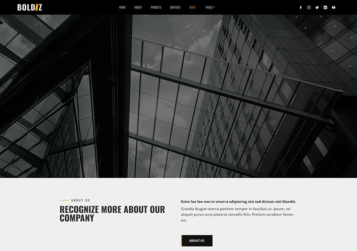 響應式建筑工程企業官網公司網站html網頁制作模板