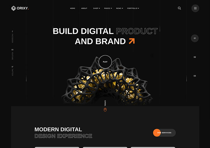 多用途現代數字代理網絡營銷服務公司網站網頁HTML模板