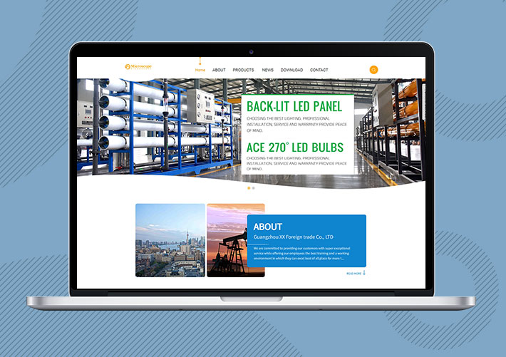 響應式污水處理設備外貿企業網站易優Eyoucms模板帶手機端