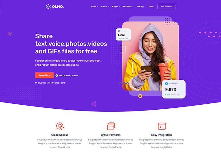 軟件應用SaaS商業項目著陸頁面網站網頁HTML模板