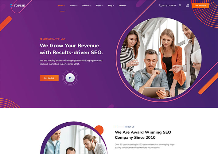 響應式創意UI數字營銷商業業務HTML5網頁源碼模板