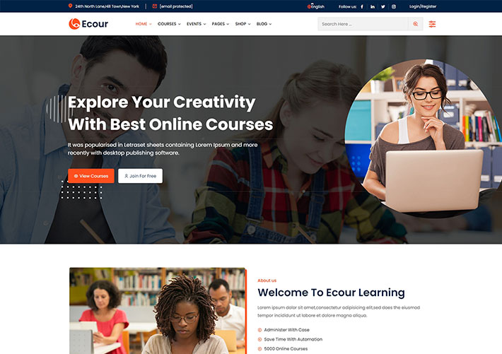 現代網絡教育課程在線培訓網站網頁HTML源碼模板