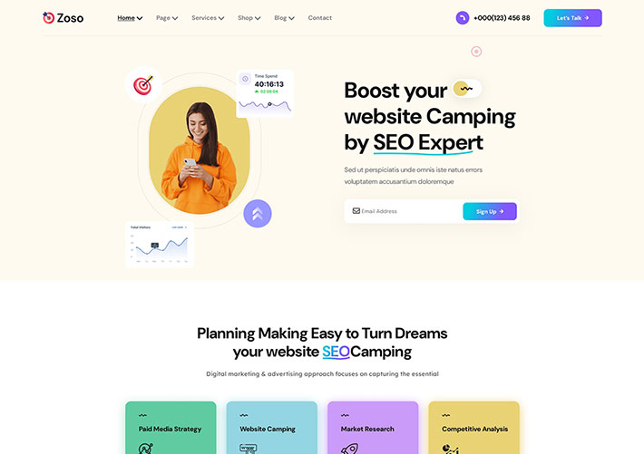 響應式多種SEO網絡數字營銷企業官網網站網頁HTML模板