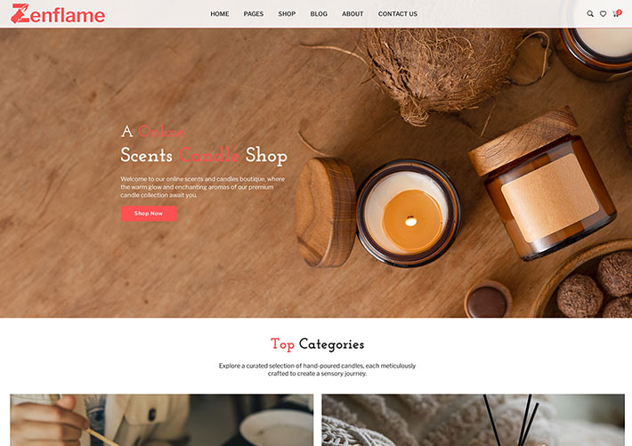 自適應香氛蠟燭在線商城企業網站網頁HTML模板