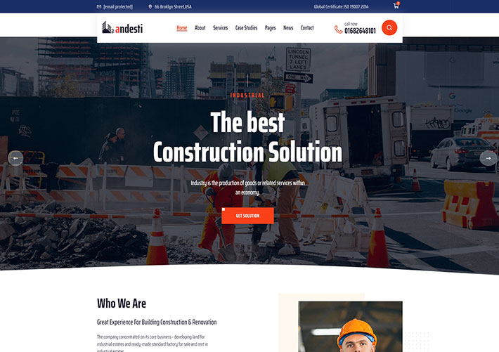 響應式機械設備HTML5工業工廠制造企業網站網頁模板