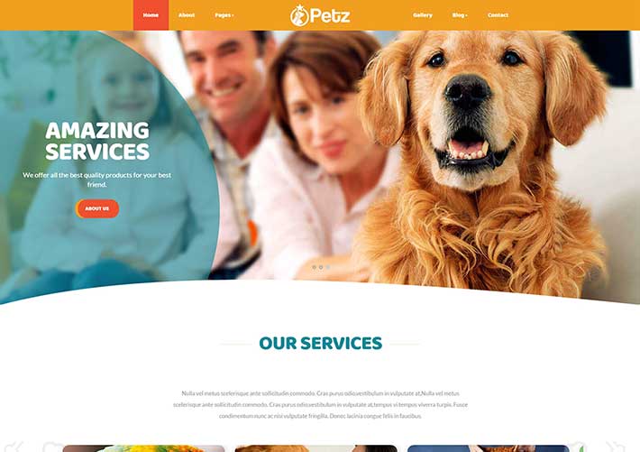 響應式寵物服務獸醫寵物店網站Html網頁源碼模板