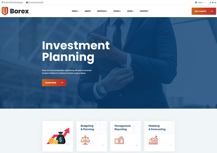 響應式金融咨詢保險業務公司網站HTML網頁模板