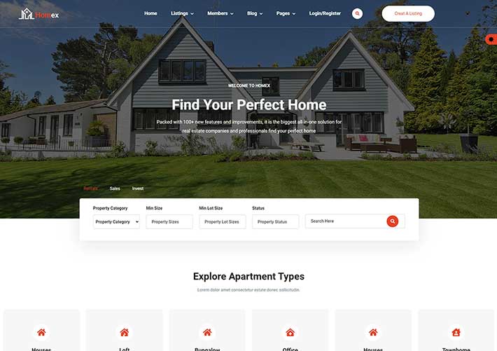 響應式HTML5房地產創意服務顧問網站網頁模板