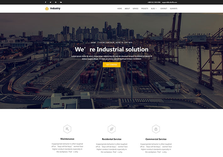 創意城市工業企業響應式網站網頁HTML靜態源碼模板