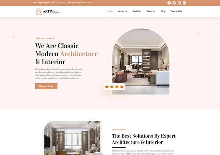 酒店體系結構建筑設計服務公司網站網頁模板